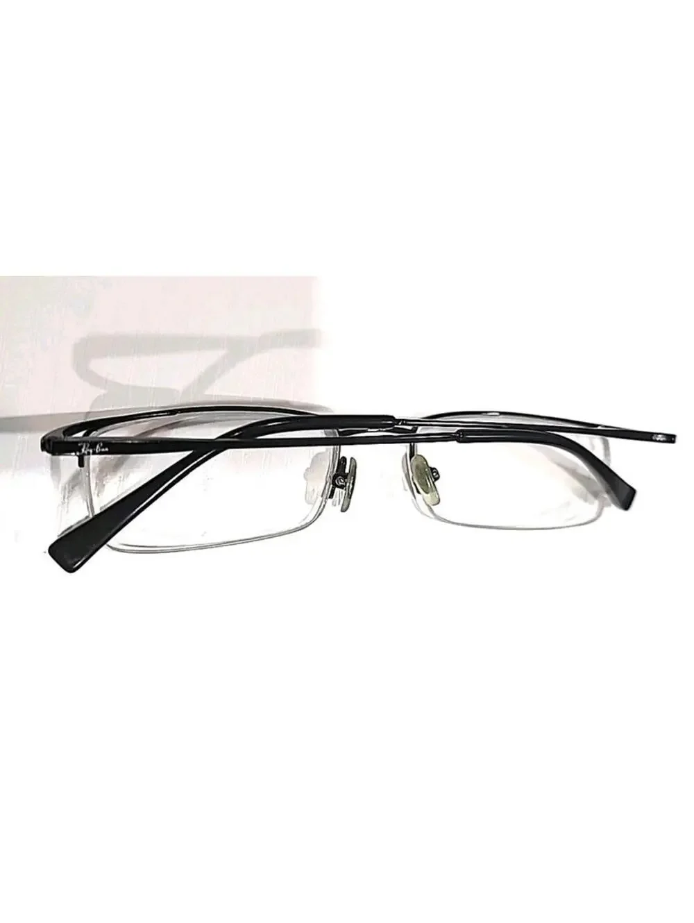 Ray Ban RB8582 1017 Tiny Crack Black Titanium Half Rim Eyeglasses 51-19 140 Read